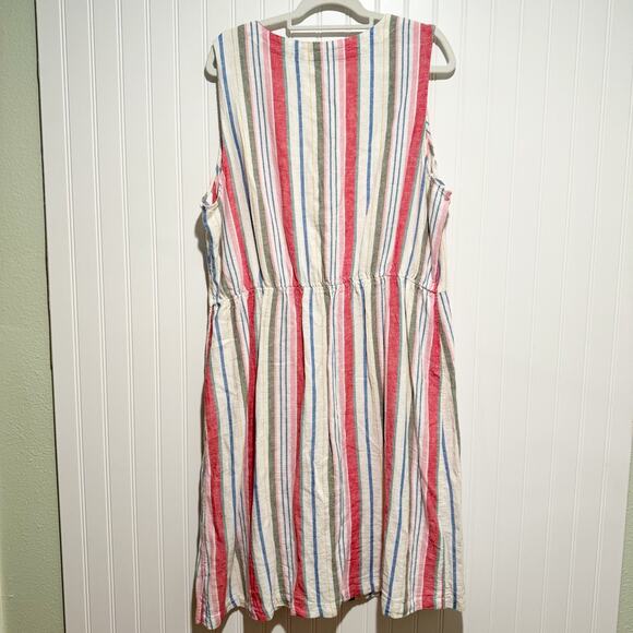Old Navy Striped Linen Blend Dress Sleeveless Size XL - Picture 7 of 7